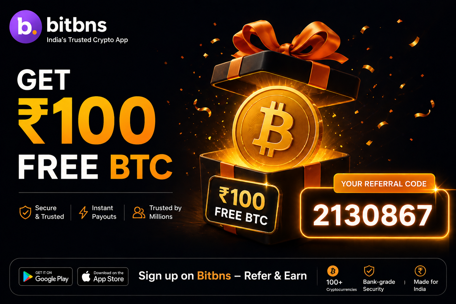 How to Use Bitbns Referral Code 2130867
