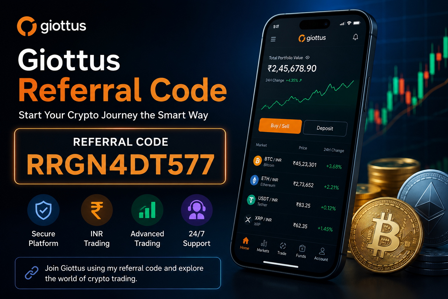 Giottus Referral Code RRGN4DT577 (2026): Sign Up Bonus & Complete Exchange Review