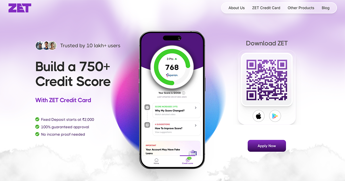 ZET App Review 2026 - FD-backed secured credit card for building CIBIL credit score in India